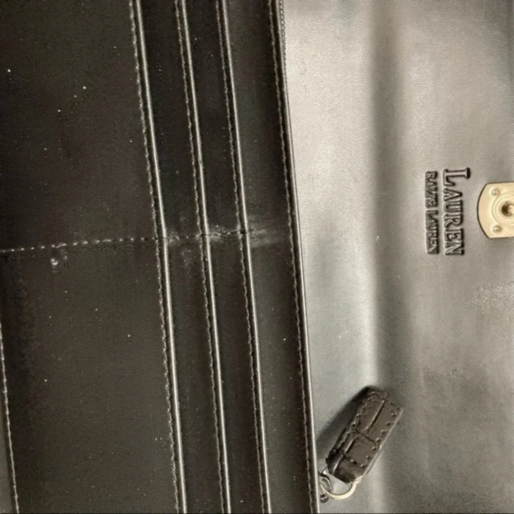 Lauren Ralph Lauren black embossed leather vintage wallet